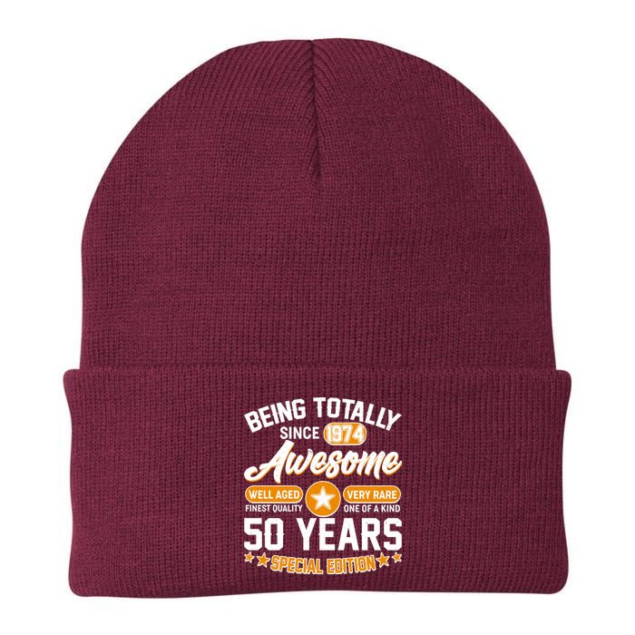 Being Totally Awesome Special Edition Since 1974 50 Years Birthday Knit Cap Winter Beanie