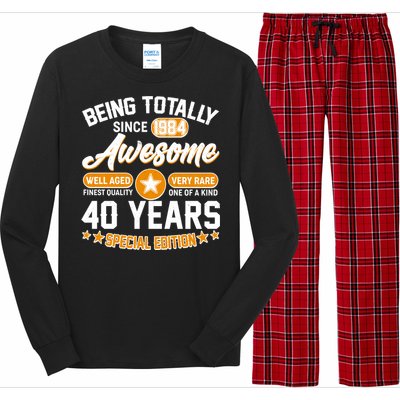 Being Totally Awesome Special Edition Since 1984 40 Years Birthday Long Sleeve Pajama Set