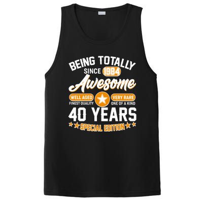 Being Totally Awesome Special Edition Since 1984 40 Years Birthday PosiCharge Competitor Tank