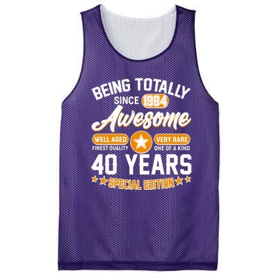 Being Totally Awesome Special Edition Since 1984 40 Years Birthday Mesh Reversible Basketball Jersey Tank