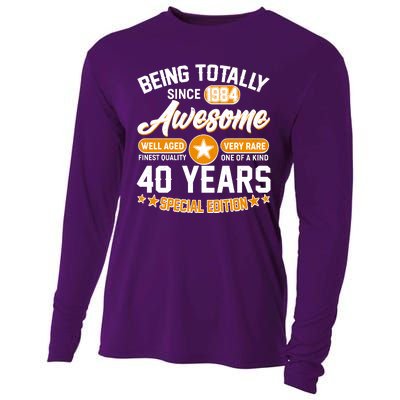 Being Totally Awesome Special Edition Since 1984 40 Years Birthday Cooling Performance Long Sleeve Crew