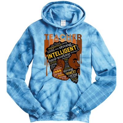 Black Teacher Afro With Beards Love Melanin Tie Dye Hoodie