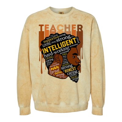 Black Teacher Afro With Beards Love Melanin Colorblast Crewneck Sweatshirt