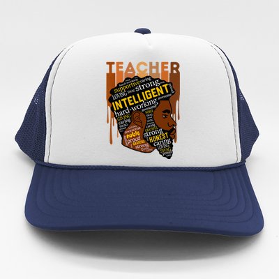 Black Teacher Afro With Beards Love Melanin Trucker Hat