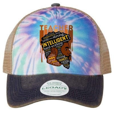 Black Teacher Afro With Beards Love Melanin Legacy Tie Dye Trucker Hat