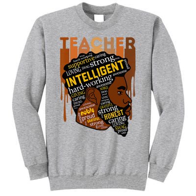 Black Teacher Afro With Beards Love Melanin Tall Sweatshirt