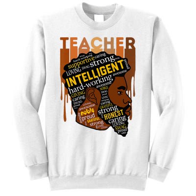 Black Teacher Afro With Beards Love Melanin Sweatshirt