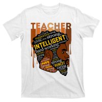 Black Teacher Afro With Beards Love Melanin T-Shirt