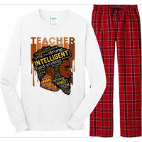 Black Teacher Afro With Beards Love Melanin Long Sleeve Pajama Set