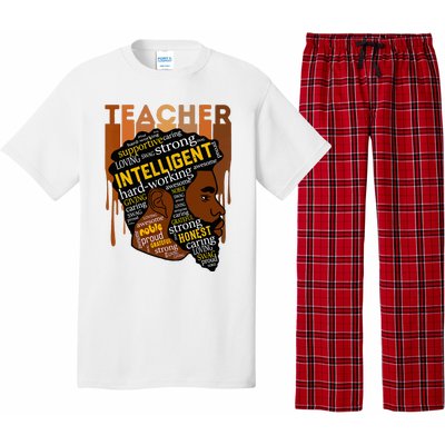 Black Teacher Afro With Beards Love Melanin Pajama Set