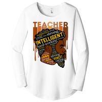 Black Teacher Afro With Beards Love Melanin Women's Perfect Tri Tunic Long Sleeve Shirt