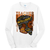 Black Teacher Afro With Beards Love Melanin Tall Long Sleeve T-Shirt