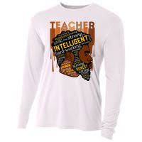 Black Teacher Afro With Beards Love Melanin Cooling Performance Long Sleeve Crew