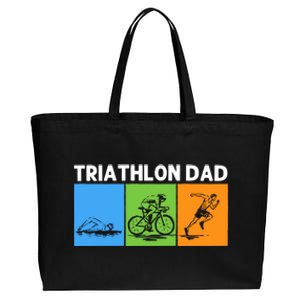 Best Triathlon Art For Dad Father Sport Triathlete Triathlon Meaningful Gift Cotton Canvas Jumbo Tote