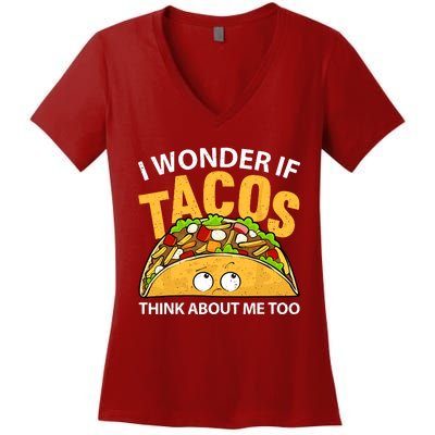 Best Taco Art For Cinco De Mayo Mexican Taco Lover Women's V-Neck T-Shirt