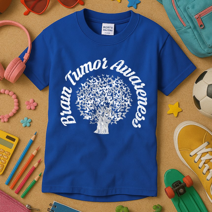 Brain Tumor Awareness Gift Happy Cancer Apparel Great Gift Kids T-Shirt