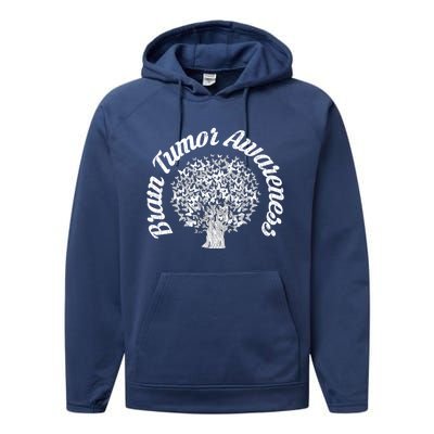 Brain Tumor Awareness Gift Happy Cancer Apparel Great Gift Performance Fleece Hoodie