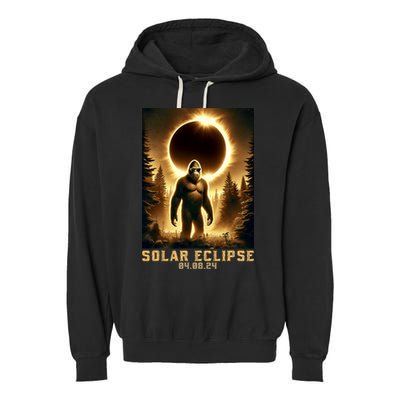 Bigfoot Totality April 8 2024 Total Solar Eclipse Garment-Dyed Fleece Hoodie