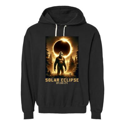 Bigfoot Totality April 8 2024 Total Solar Eclipse Garment-Dyed Fleece Hoodie