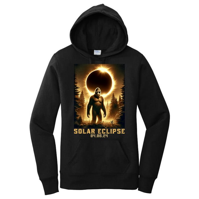 Bigfoot Totality April 8 2024 Total Solar Eclipse Women's Pullover Hoodie