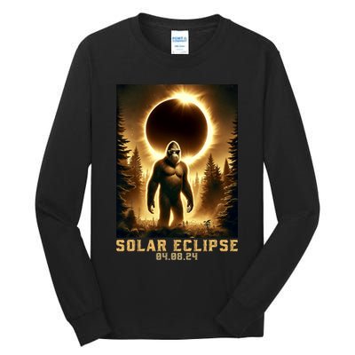 Bigfoot Totality April 8 2024 Total Solar Eclipse Tall Long Sleeve T-Shirt