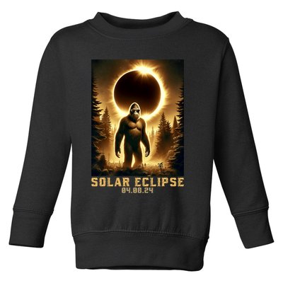 Bigfoot Totality April 8 2024 Total Solar Eclipse Toddler Sweatshirt