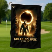 Bigfoot Totality April 8 2024 Total Solar Eclipse Golf Towel