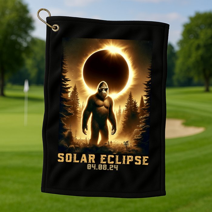 Bigfoot Totality April 8 2024 Total Solar Eclipse Golf Towel