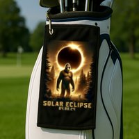 Bigfoot Totality April 8 2024 Total Solar Eclipse Golf Towel