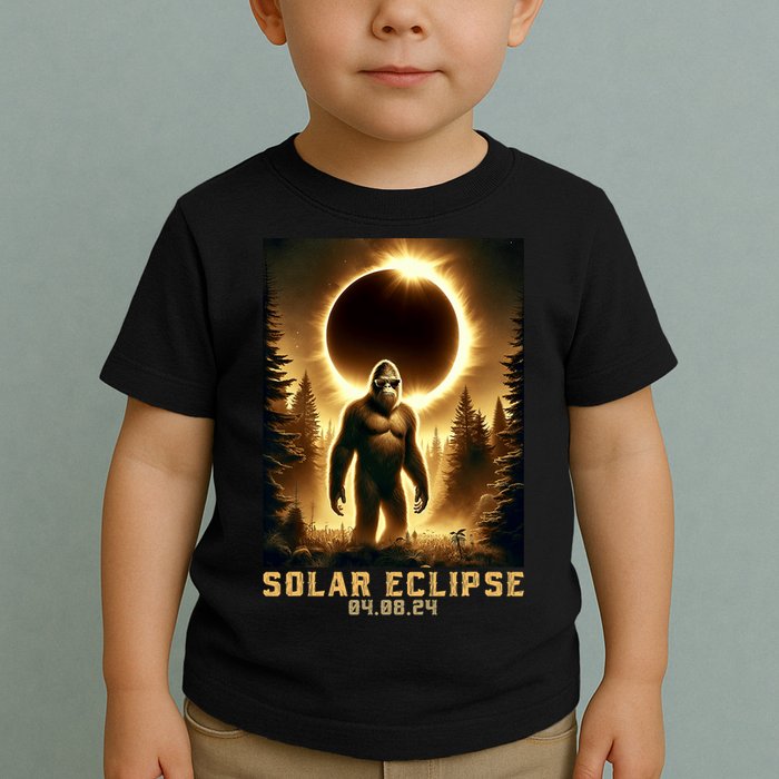 Bigfoot Totality April 8 2024 Total Solar Eclipse Toddler T-Shirt