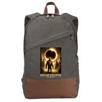 Bigfoot Totality April 8 2024 Total Solar Eclipse Cotton Canvas Backpack