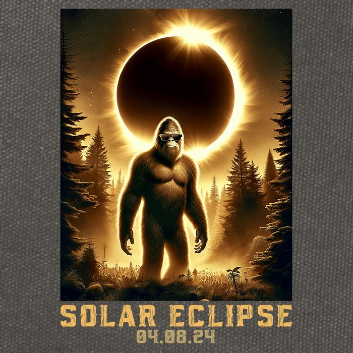 Bigfoot Totality April 8 2024 Total Solar Eclipse Cotton Canvas Backpack