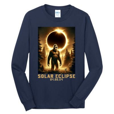 Bigfoot Totality April 8 2024 Total Solar Eclipse Tall Long Sleeve T-Shirt