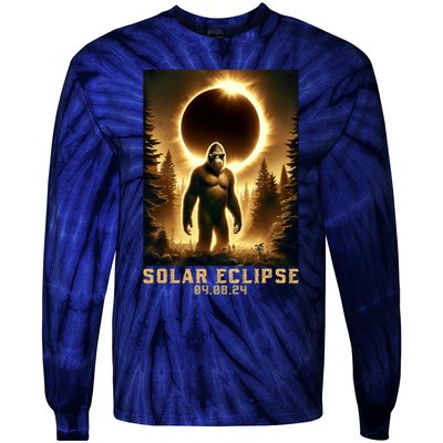 Bigfoot Totality April 8 2024 Total Solar Eclipse Tie-Dye Long Sleeve Shirt