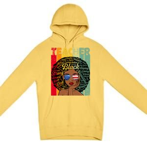 Black Teacher Afro Juneteenth Black History Month Funny Gift Premium Pullover Hoodie