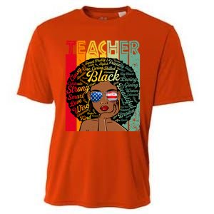 Black Teacher Afro Juneteenth Black History Month Funny Gift Cooling Performance Crew T-Shirt