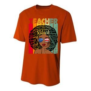 Black Teacher Afro Juneteenth Black History Month Funny Gift Performance Sprint T-Shirt