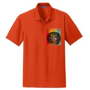 Black Teacher Afro Juneteenth Black History Month Funny Gift Dry Zone Grid Polo