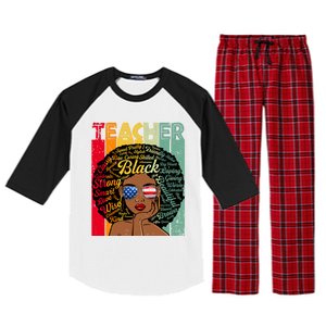 Black Teacher Afro Juneteenth Black History Month Funny Gift Raglan Sleeve Pajama Set