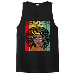 Black Teacher Afro Juneteenth Black History Month Funny Gift PosiCharge Competitor Tank