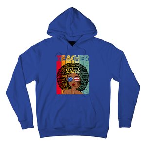 Black Teacher Afro Juneteenth Black History Month Funny Gift Hoodie