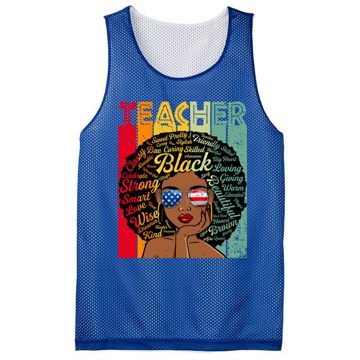 Black Teacher Afro Juneteenth Black History Month Funny Gift Mesh Reversible Basketball Jersey Tank