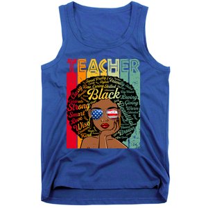 Black Teacher Afro Juneteenth Black History Month Funny Gift Tank Top