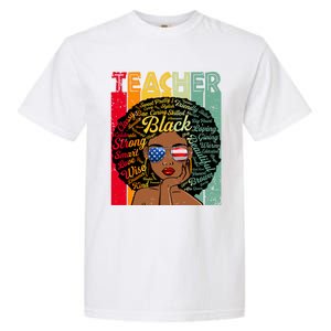 Black Teacher Afro Juneteenth Black History Month Funny Gift Garment-Dyed Heavyweight T-Shirt