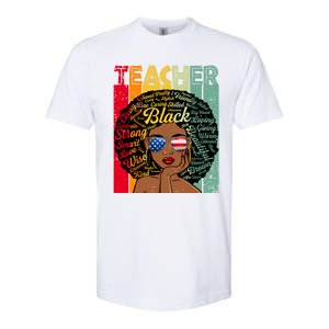 Black Teacher Afro Juneteenth Black History Month Funny Gift Softstyle CVC T-Shirt