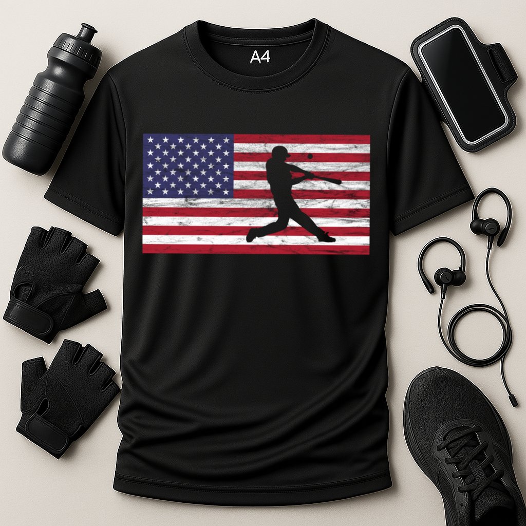 Baseball Team American Flag Usa Gift Cooling Performance Crew T-Shirt