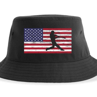 Baseball Team American Flag Usa Gift Sustainable Bucket Hat