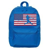 Baseball Team American Flag Usa Gift 16 in Basic Backpack
