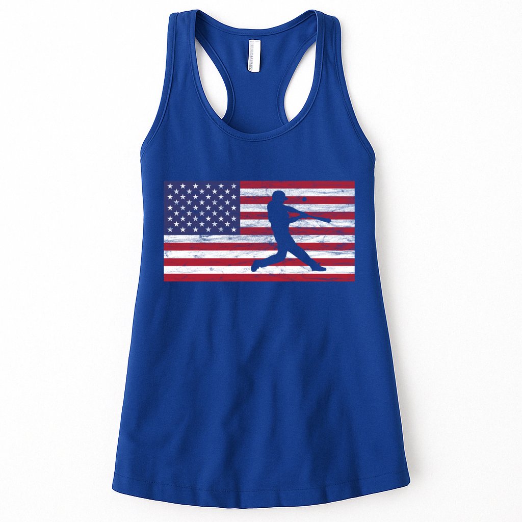 Baseball Team American Flag Usa Gift Womens Tank Top