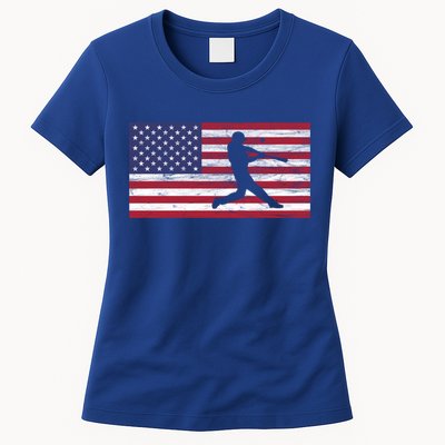 Baseball Team American Flag Usa Gift Womens T-Shirt